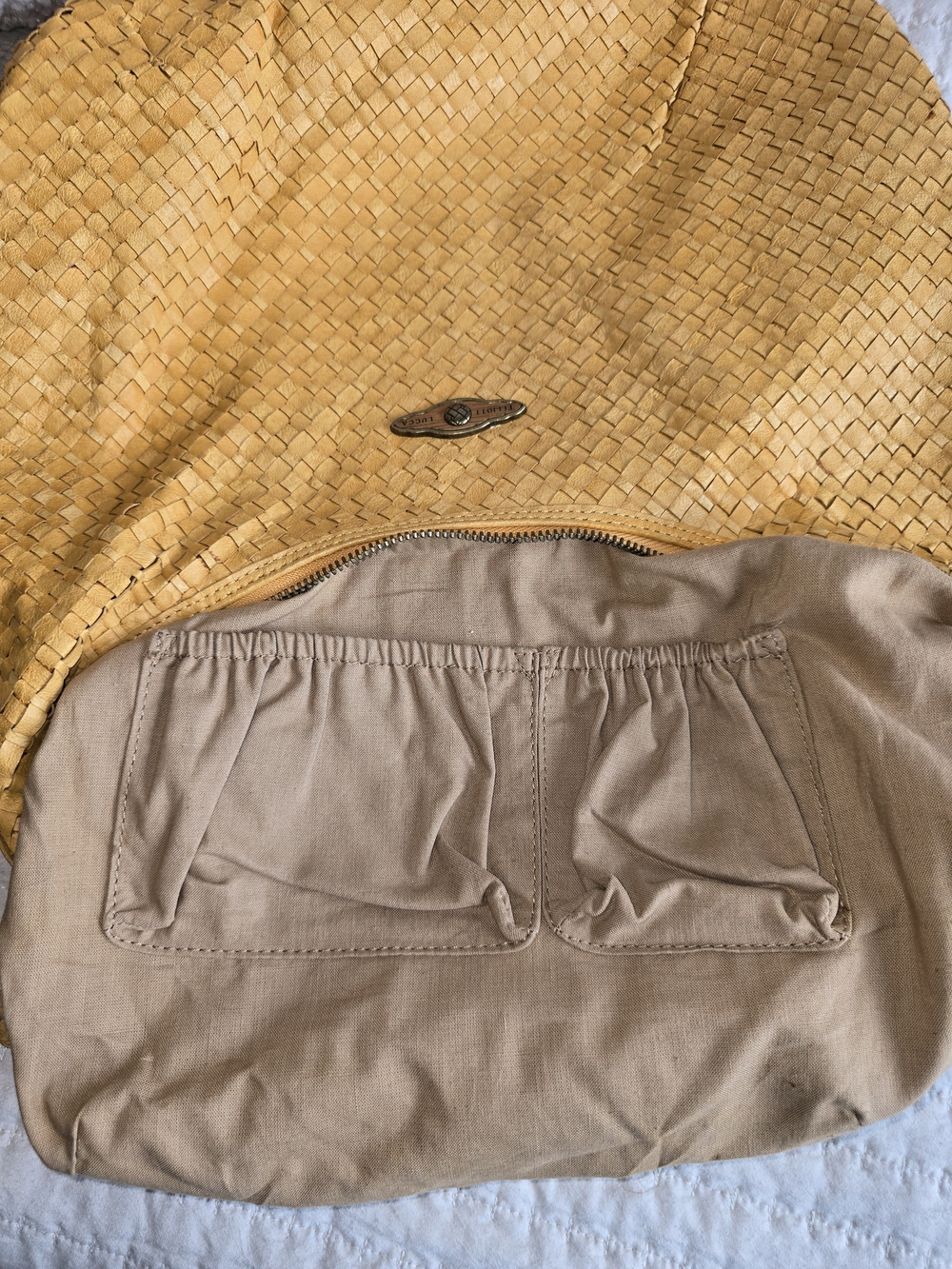 Elliott Lucca Woven Mustard Leather Hobo Bag - Picture 7 of 12